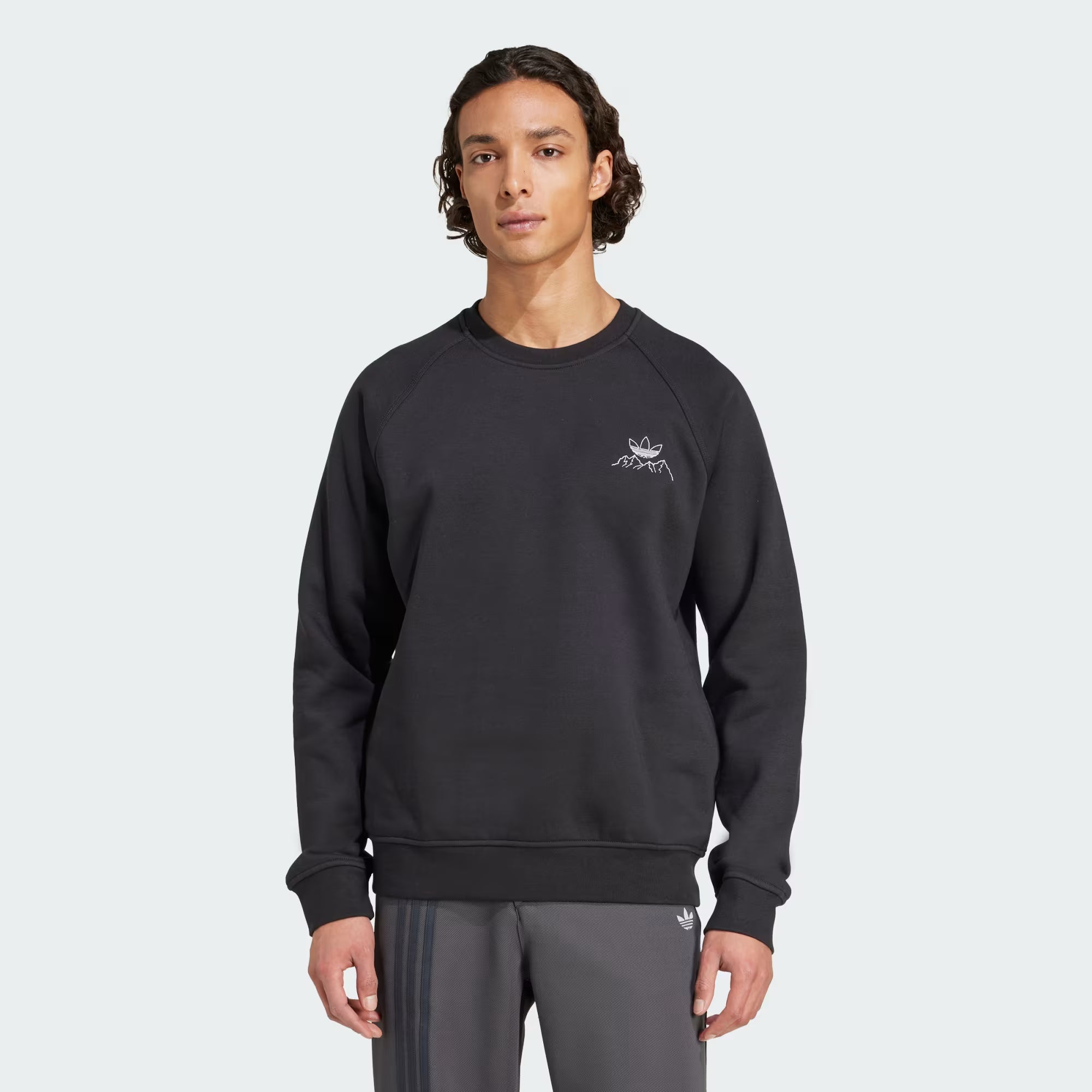 Winter Resort Mountain Graphic Fleece Crewneck Sweatshirt