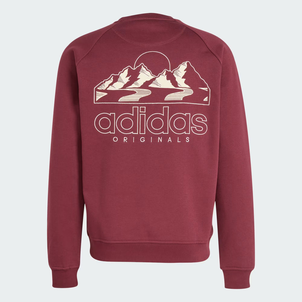 Winter Resort Mountain Graphic Fleece Crewneck Sweatshirt
