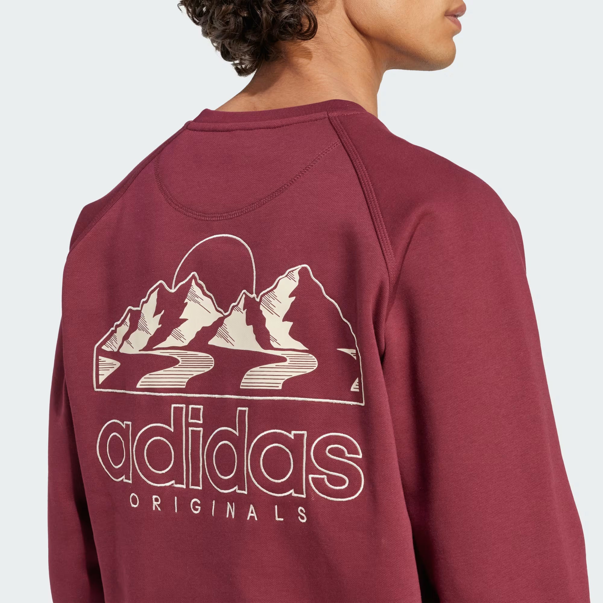 Winter Resort Mountain Graphic Fleece Crewneck Sweatshirt